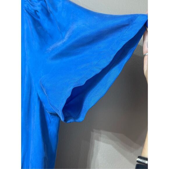 NWOT Dissh Campbell Cobalt Blue High Neck Waist Pleated Maxi Dress Women's 4US - Picture 4 of 12